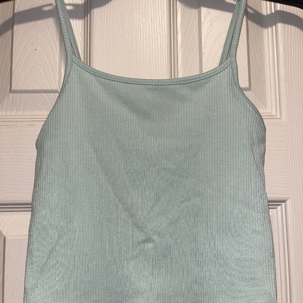 Mint fitted cropped tank